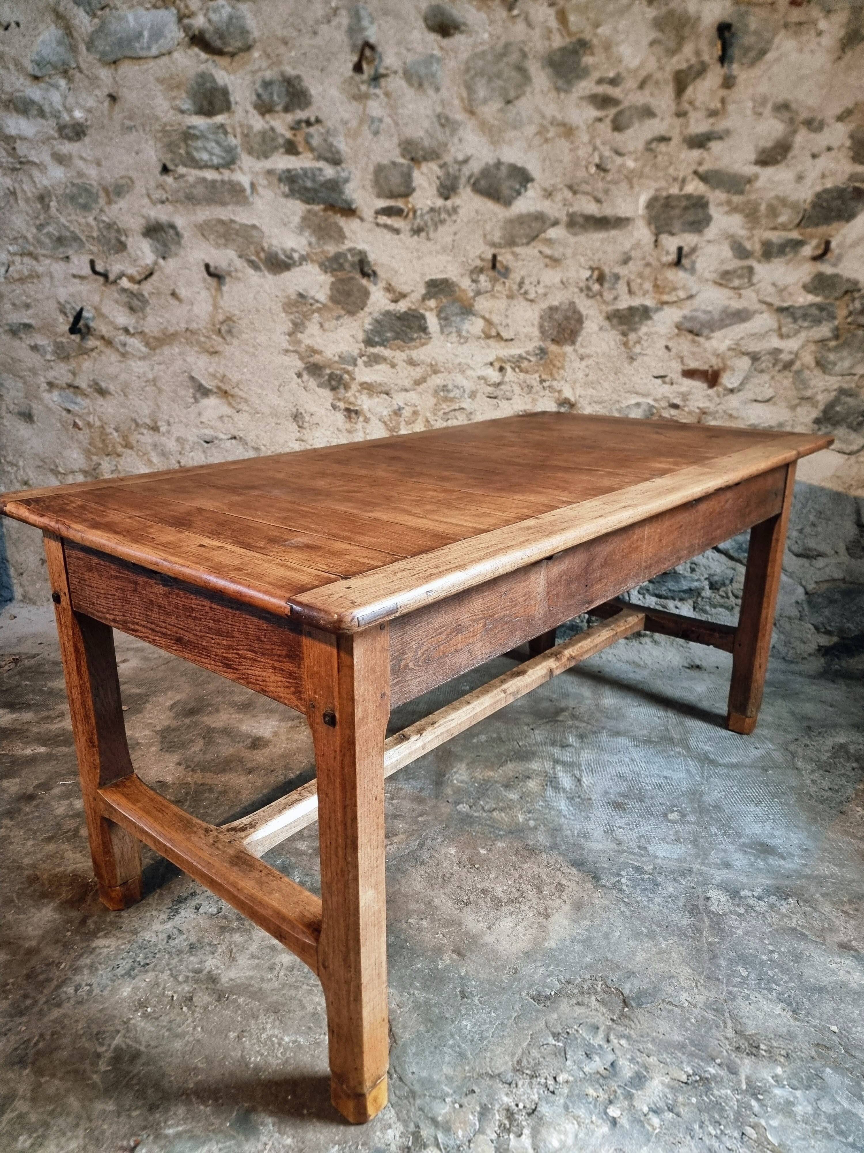 Antique French farmhouse dining table – Walnut work table, late 19th century