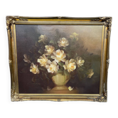 Tableau ancien « Nature morte aux roses ».