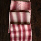 A set of 4 red gingham striped napkins