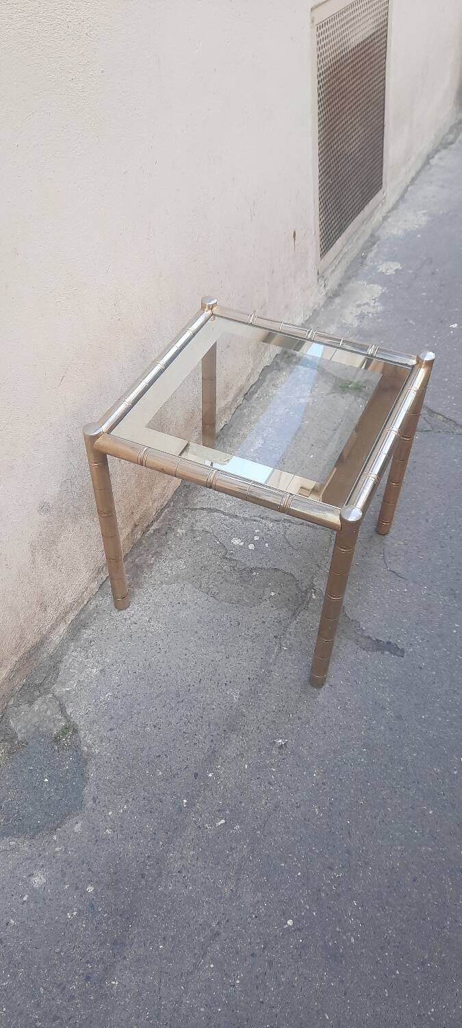 Gold-plated brass coffee table