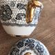 Limoges sugar bowl hand-painted Le Tallec x Rochas Paris vintage 1950s