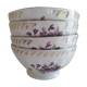Set of 4 bowls purple porcelain decoration