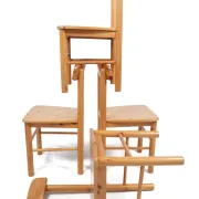 Set of 4 Danish pine chairs in Rainer Daumiller style – circa 1975