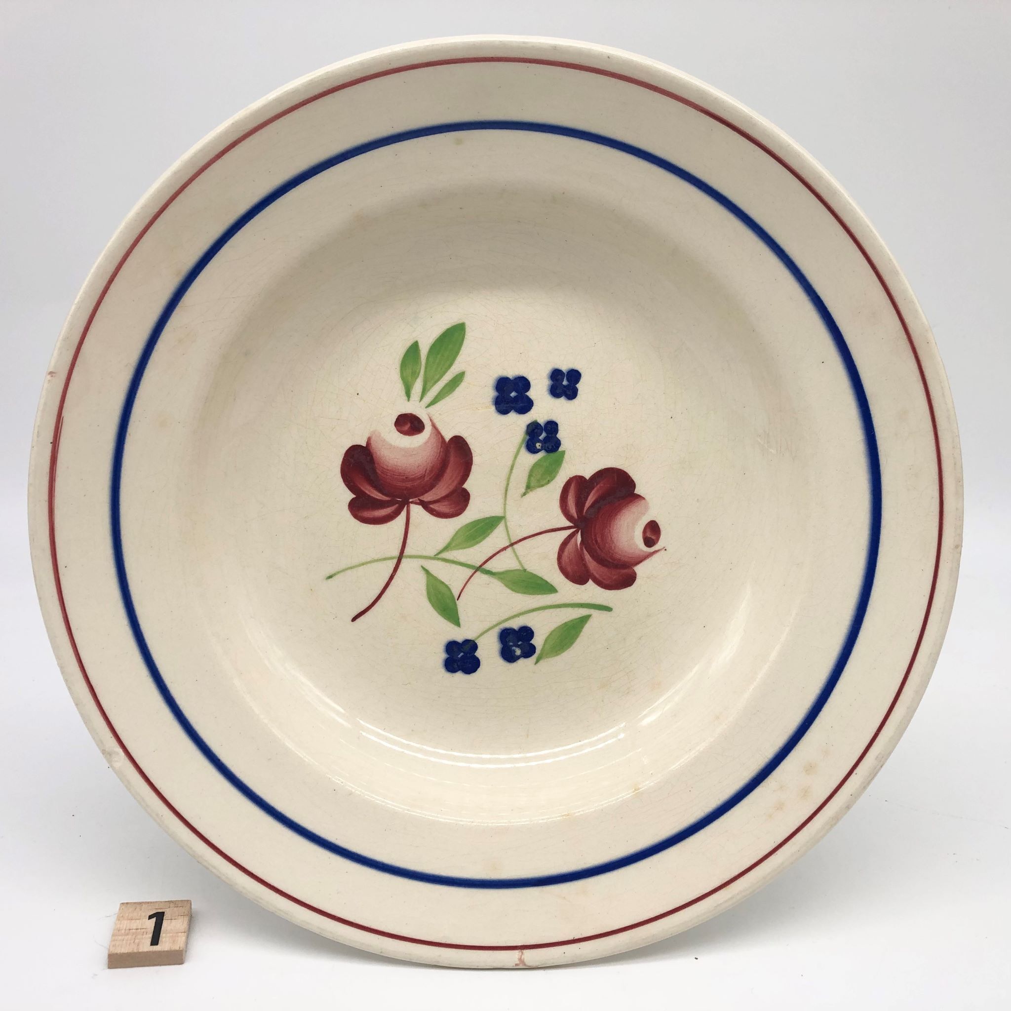 4 hollow plates "lunéville" bagatelle model, hand-painted décor