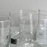 5 Clear Glass Whiskey Glasses