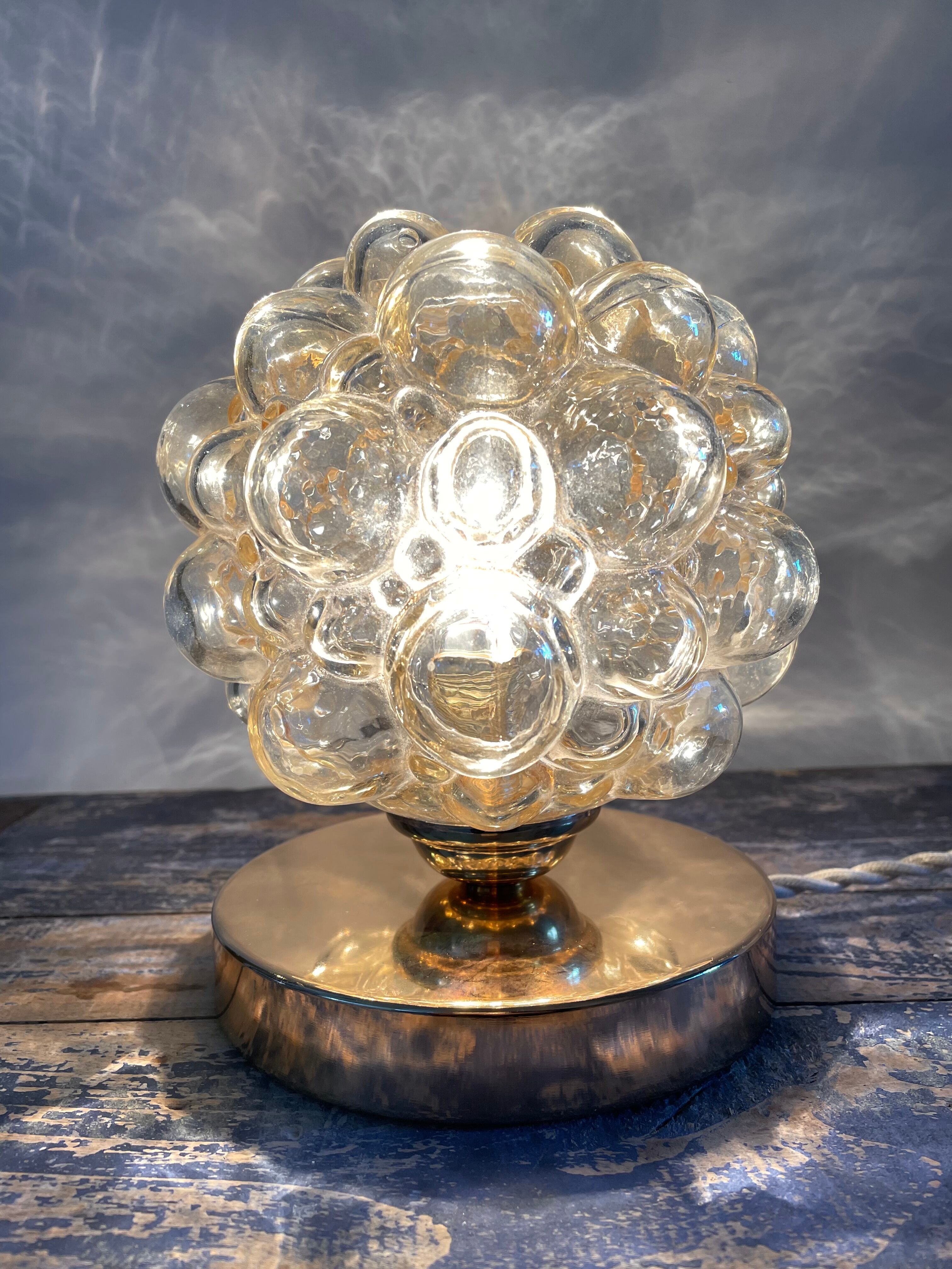 Bedside lamp bubble amber