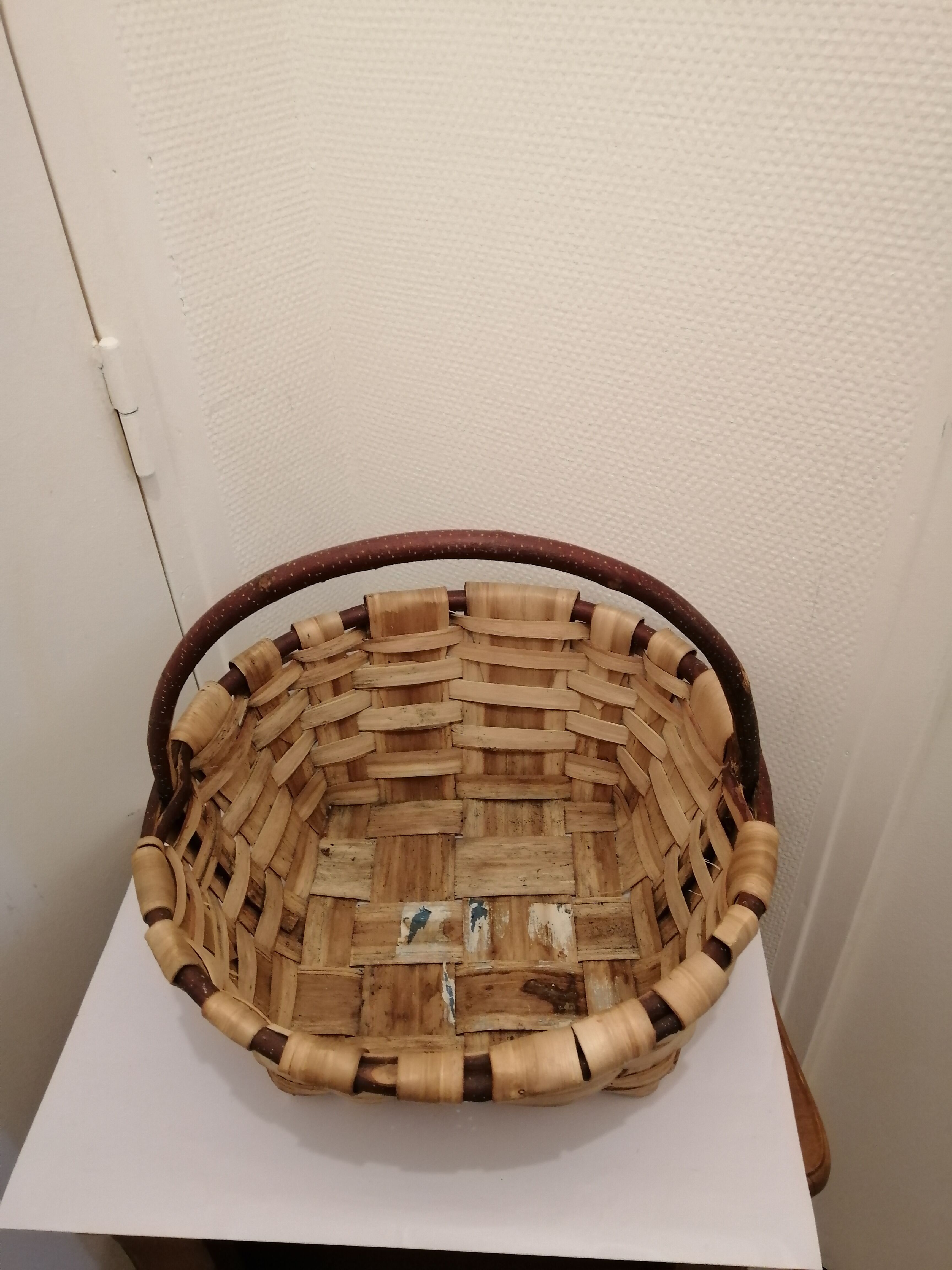 Vintage wooden basket for picking mushrooms