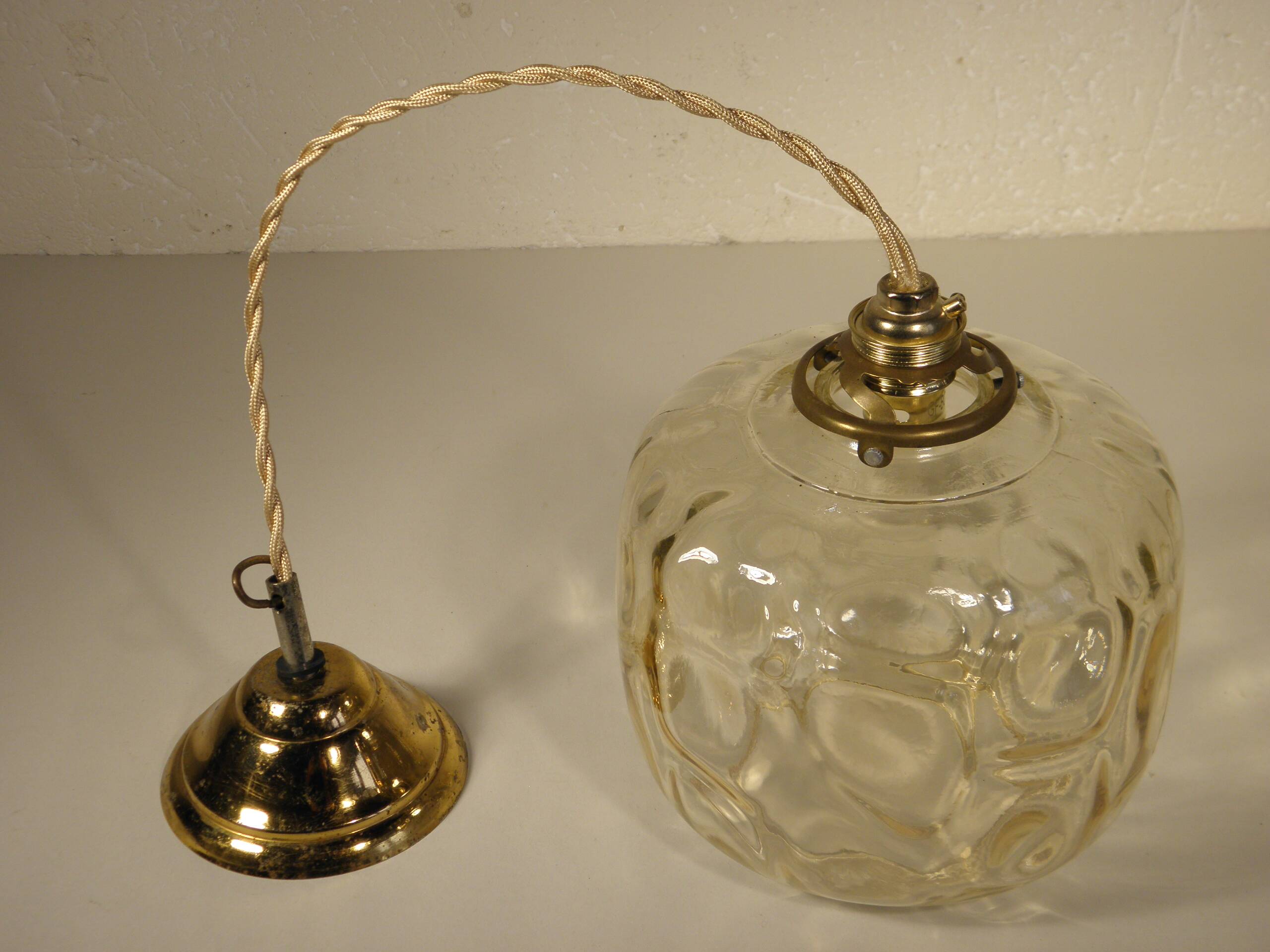 60s glass pendant light