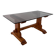 Pine coffee table with smoked glass top.