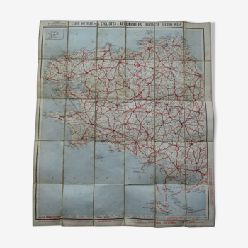 Map taride brittany west section on canvas