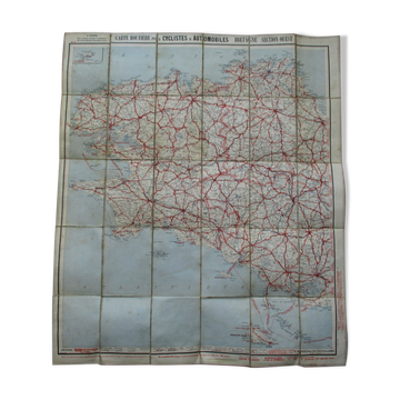 Carte taride bretagne section ouest sur toile