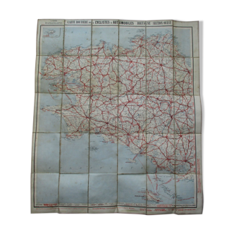 Map taride brittany west section on canvas