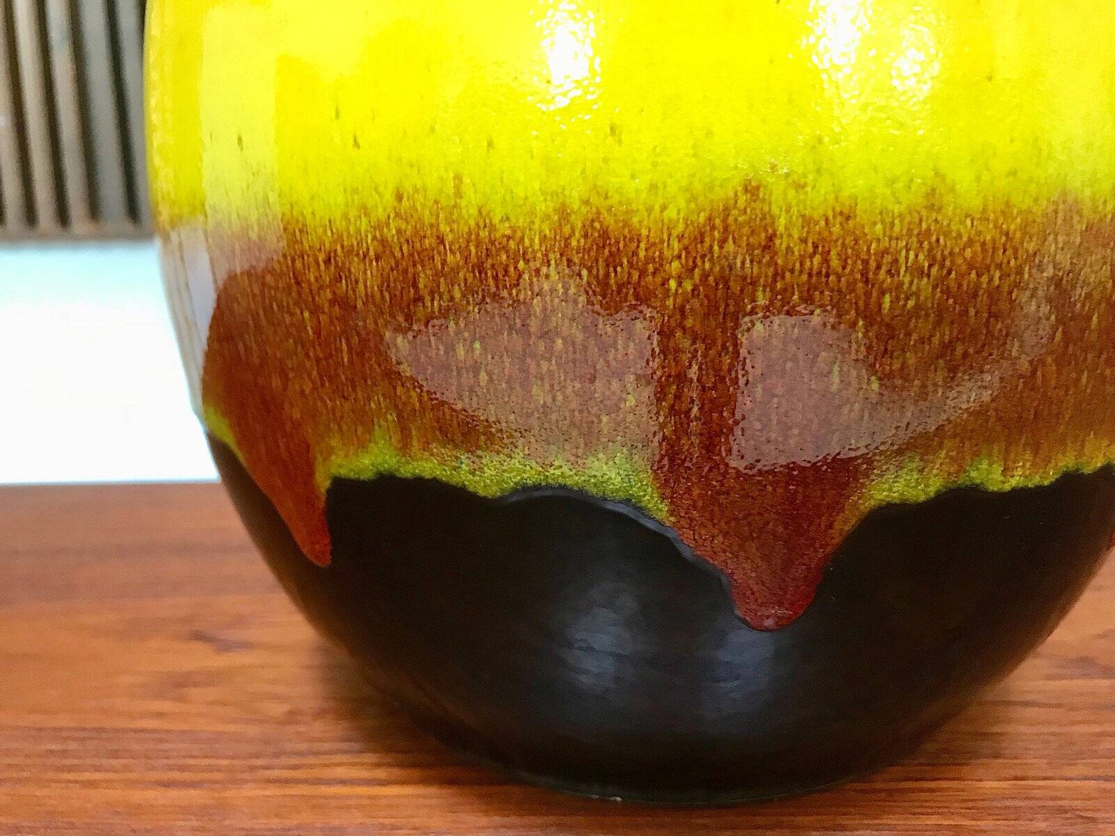 Large glazed ceramic art table lamp from Aro, West-Germany, 1960s