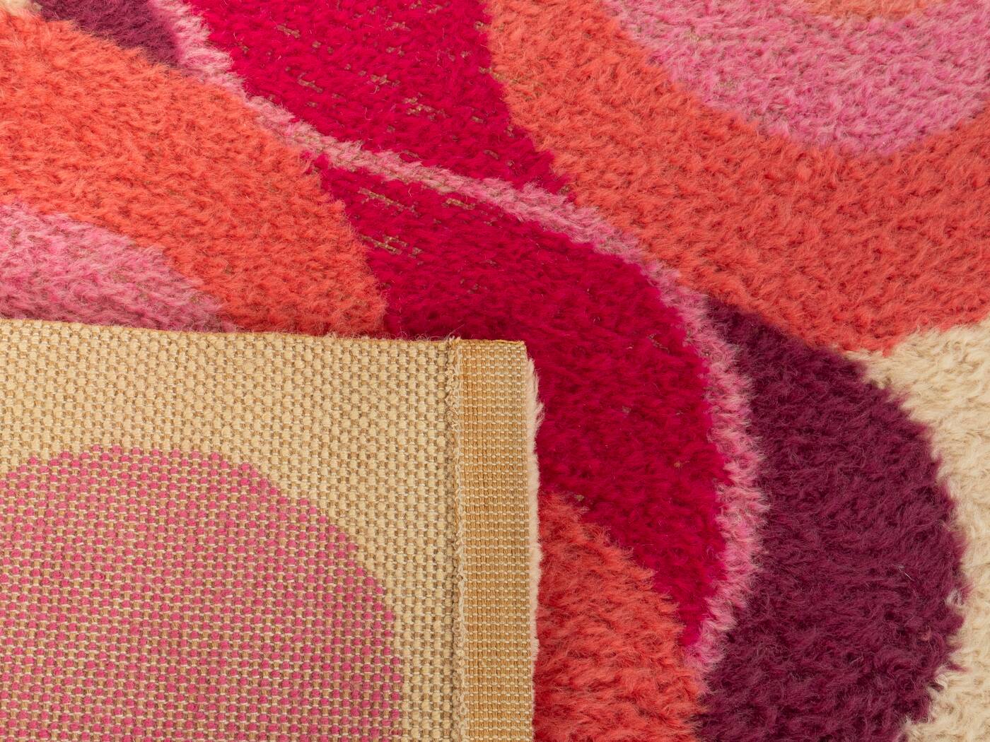 Rare Space Age carpet by Desso, 1970s, wool, berry tones, 340x70cm