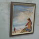 Modernist oil on panel, signed, framed, 1970
