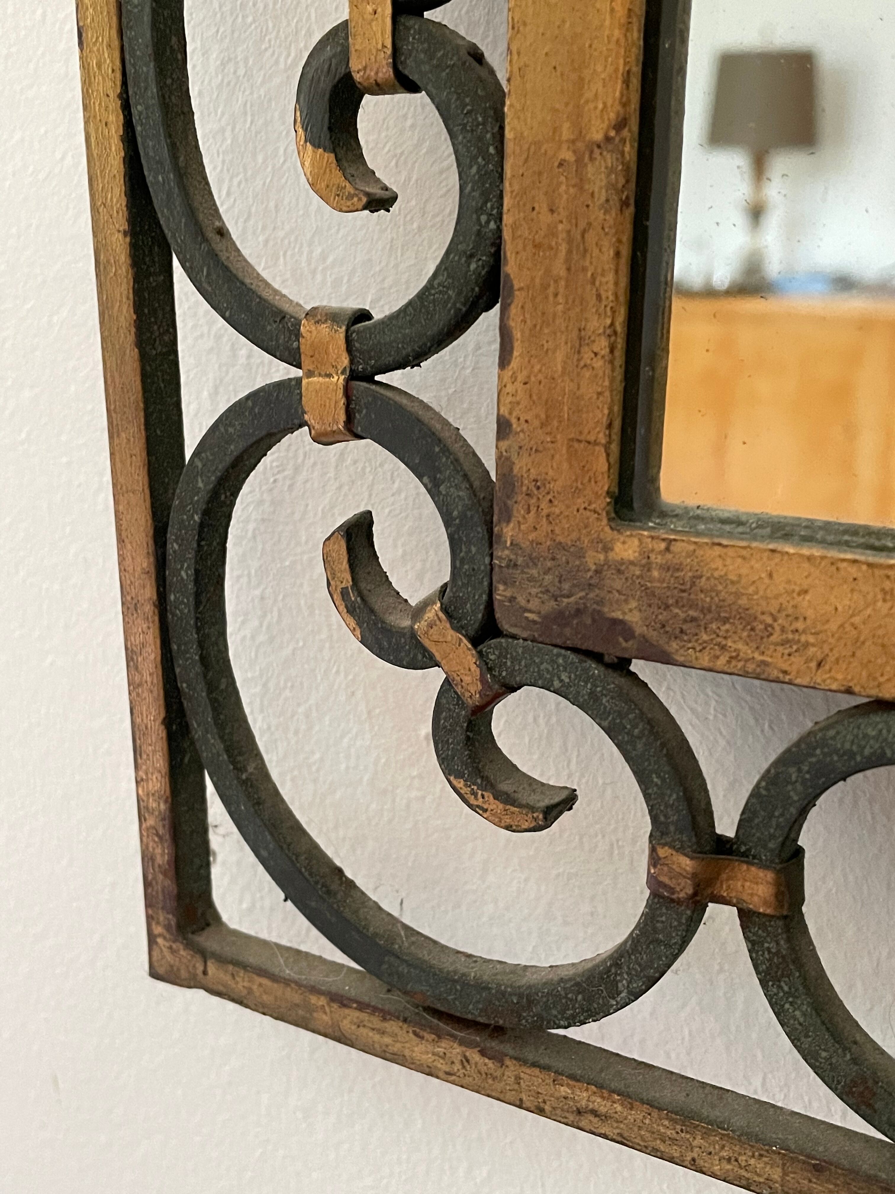 Art deco wrought iron mirror