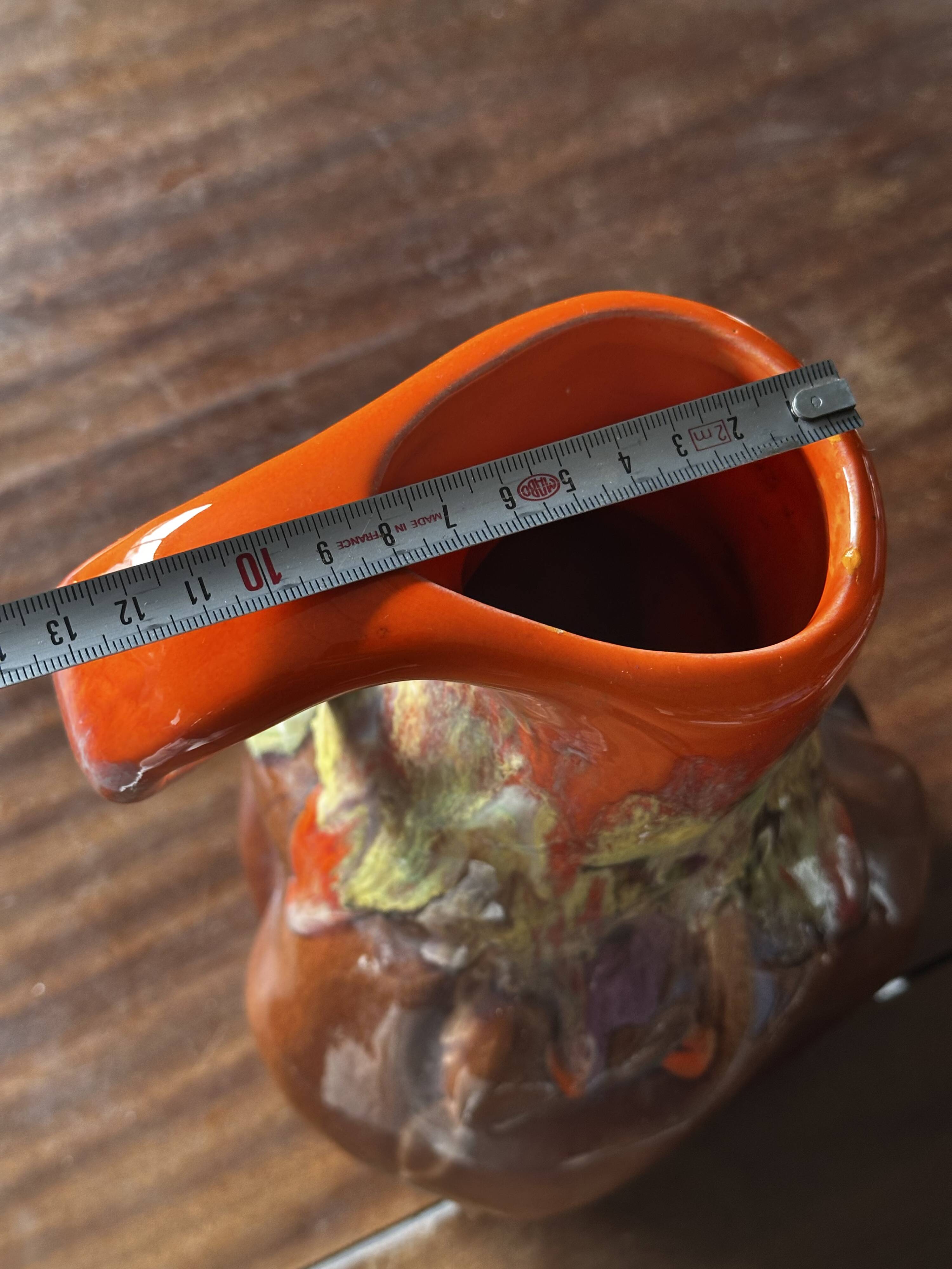 Vintage Vallauris Glazed Ceramic Pitcher, 30 cm High