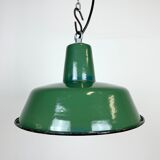 Industrial green enamel pendant lamp, 1960s