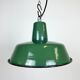 Industrial green enamel pendant lamp, 1960s