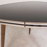 Table d'appoint triangulaire vintage, table basse, trépied
