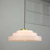 Mid-century cascade brass and plexiglass pendant lamp