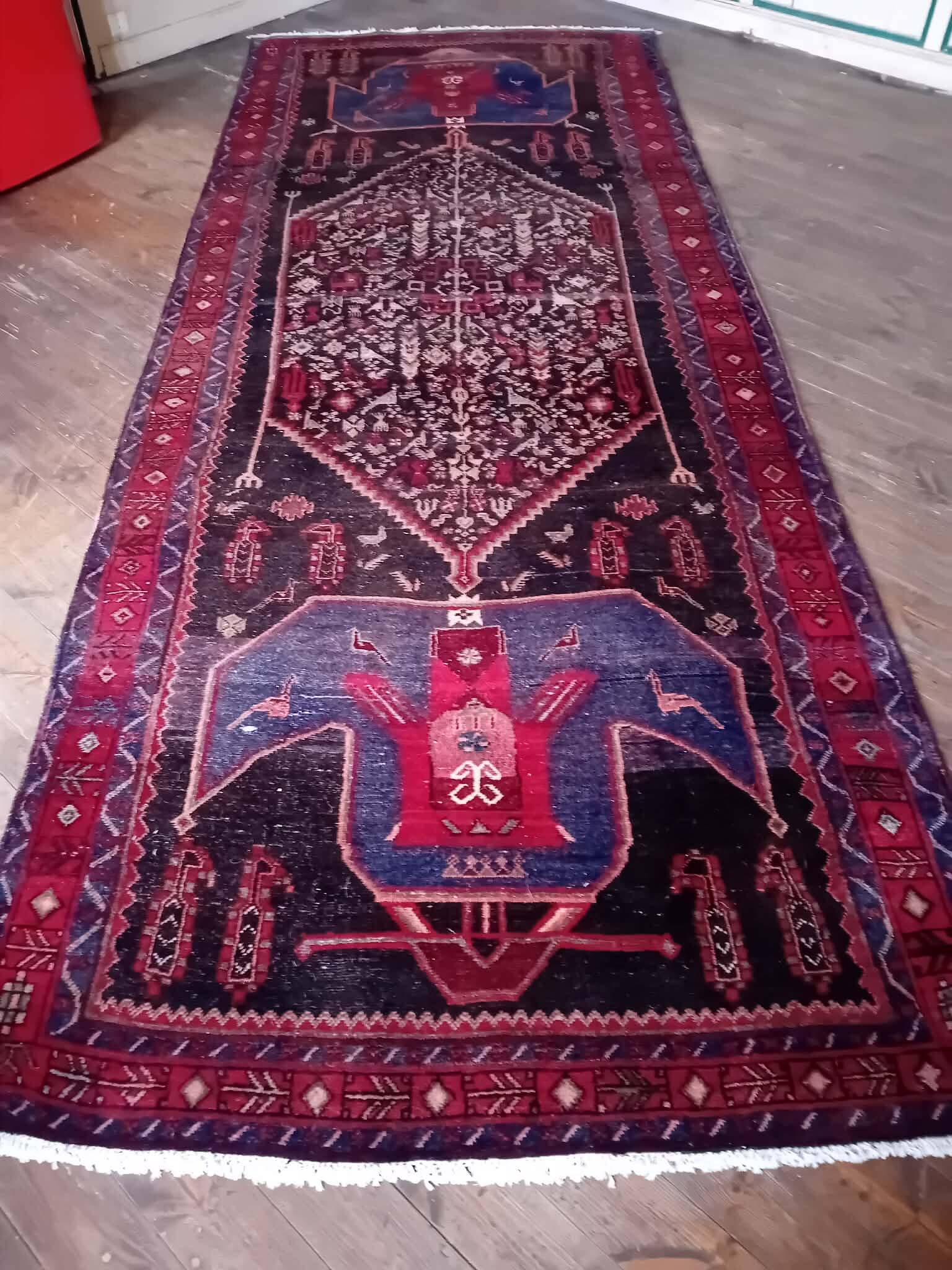 Handmade Kordi Persian rug 401x150cm