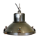 Industrial aluminium factory lamp with glass cover, 1960s