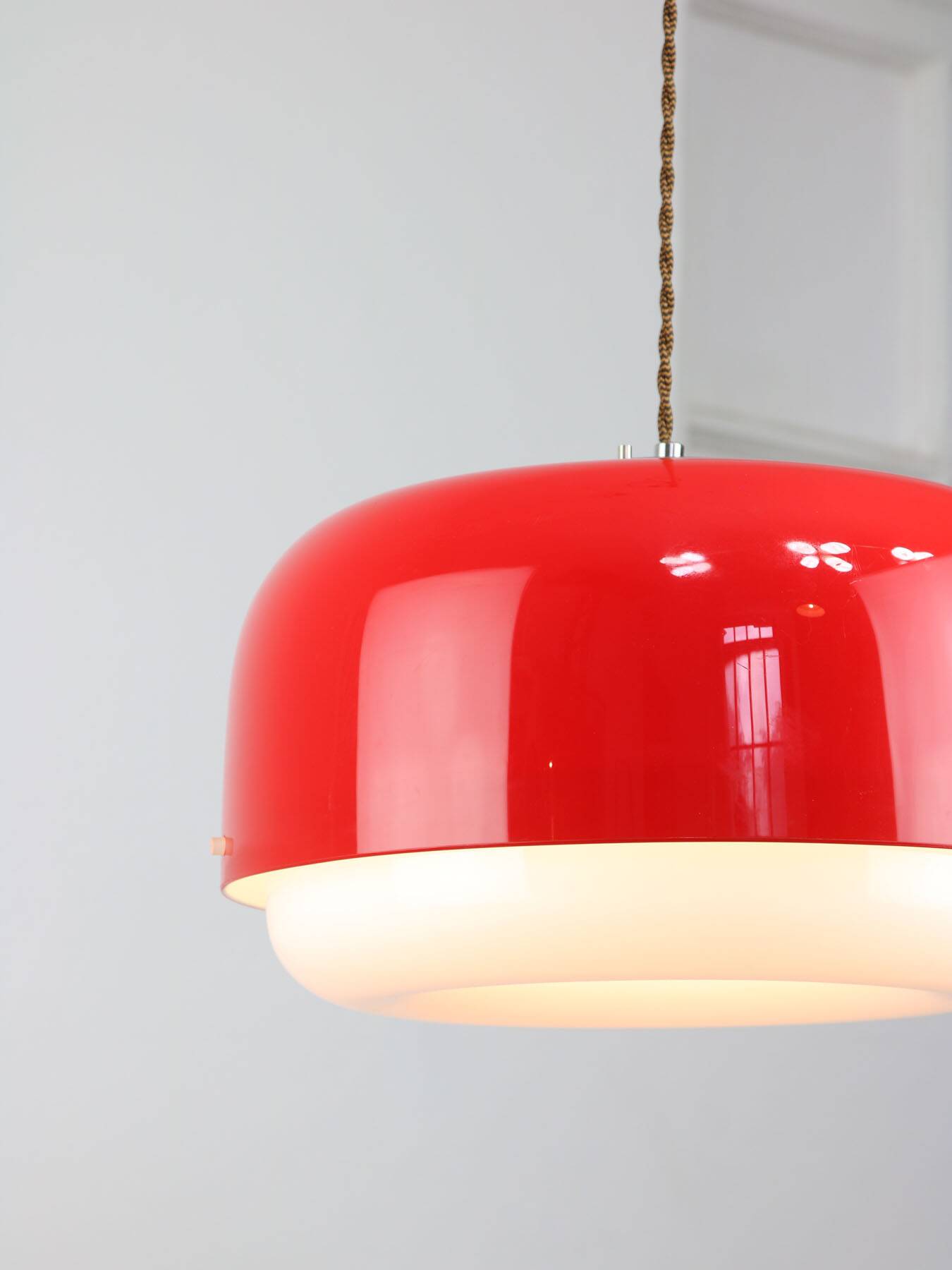 Space-age Red Medusa Pendant Lamp by Luigi Massoni for Guzzini, 1970s
