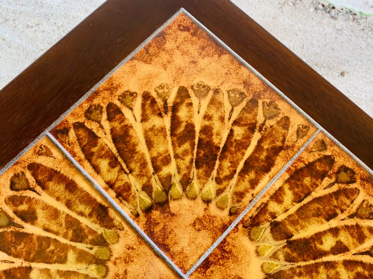 Tables gigognes en teck et céramique, scandinave , années 60