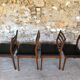 Set of 4 Scandinavian chairs teak and black skai 60s