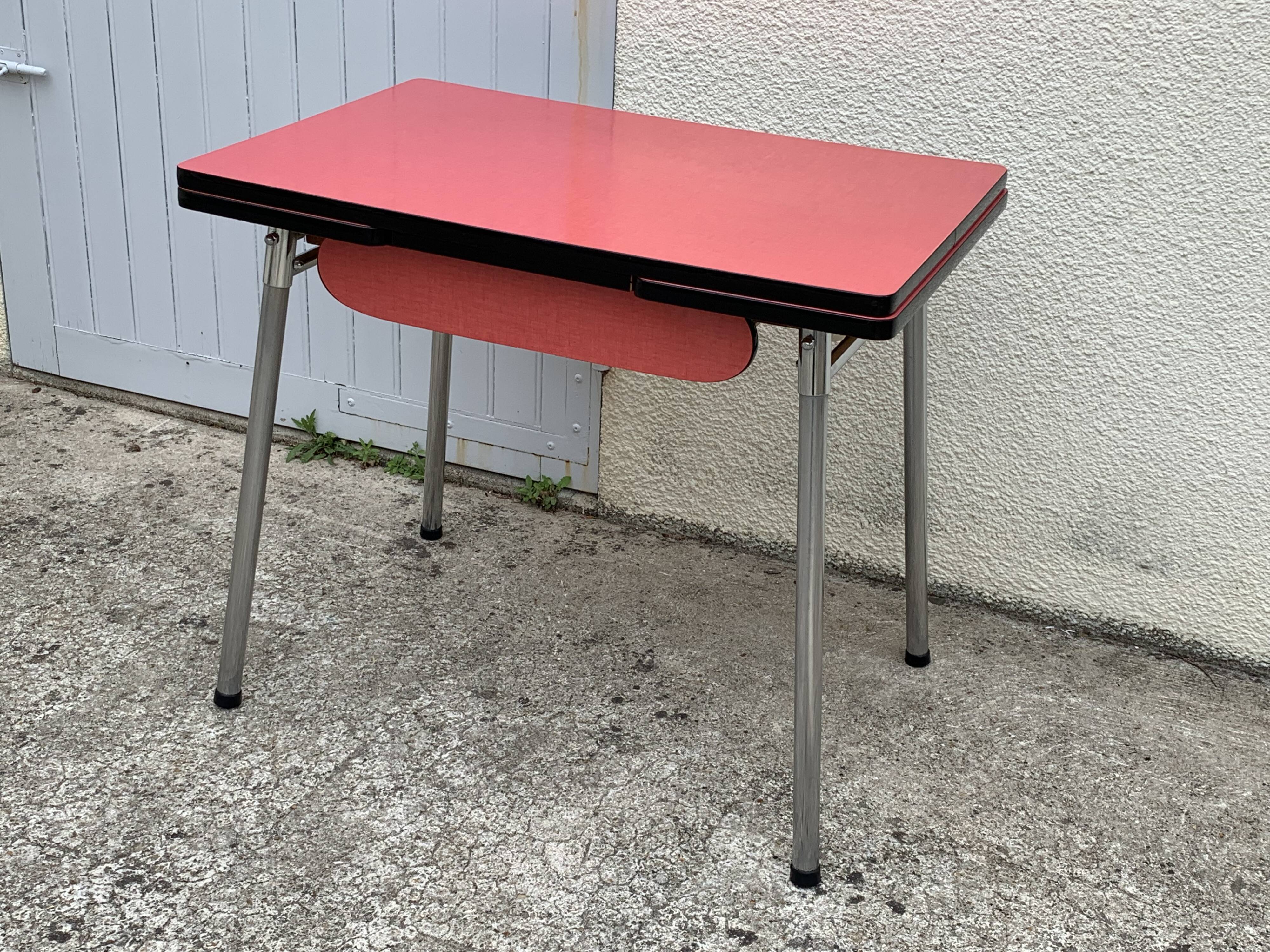 Red Formica table