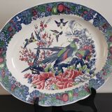 Ancien grand plat ovale en faïence japonaise 46cm