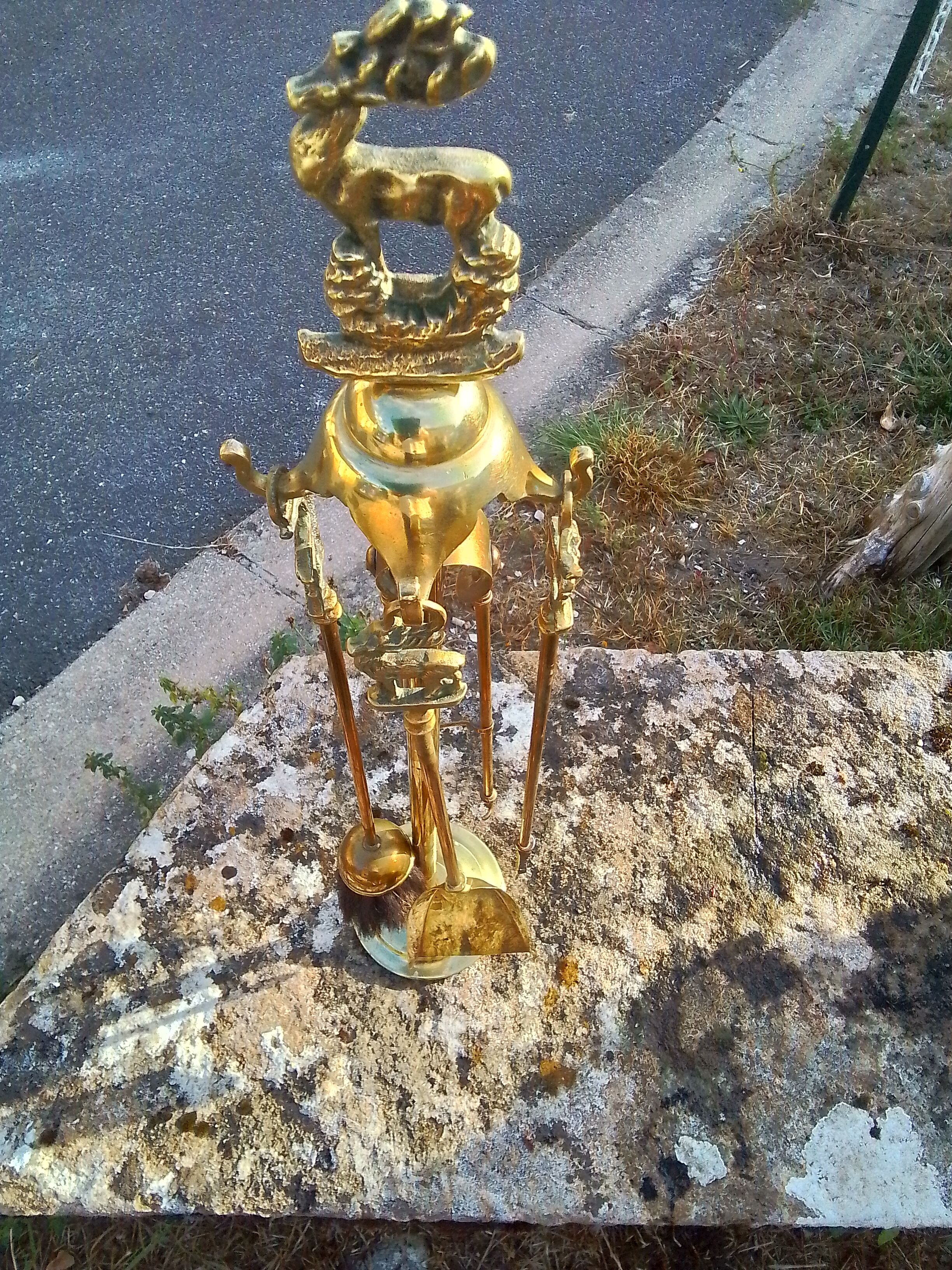 Brass fireplace servant