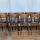 Set of 8 old wooden bistro chairs