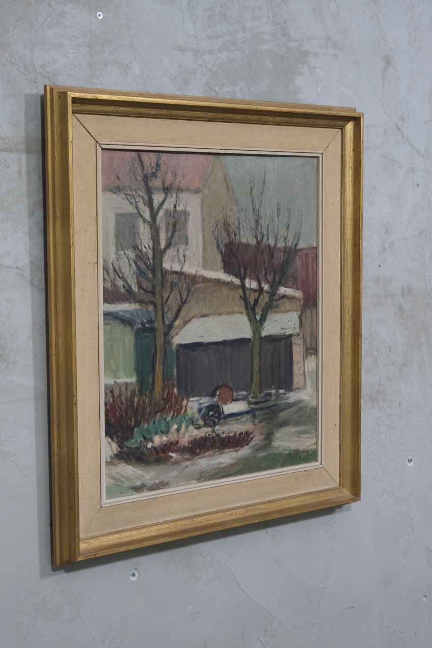 Scandinavian modern painting, 1960s, oil on canvas, framed, Gideon Isaksson