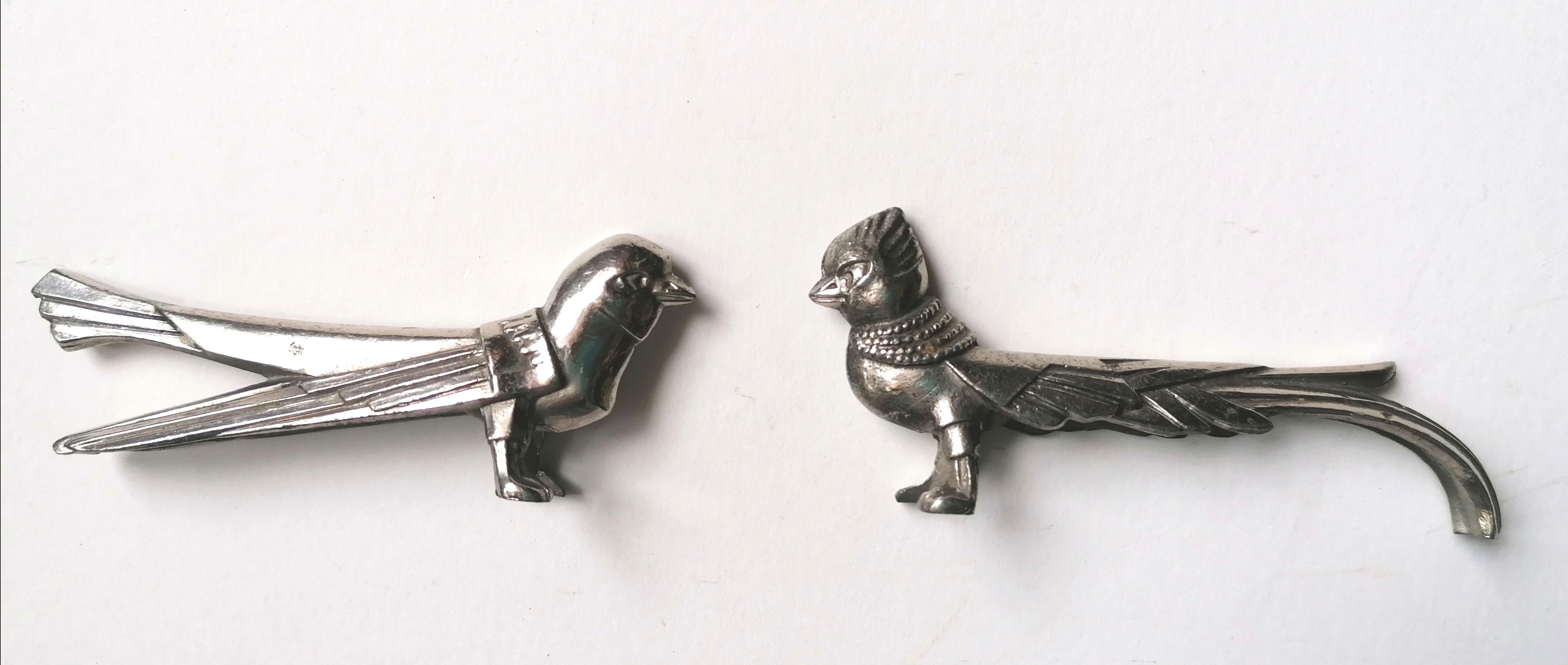 Set of 9 art deco animal knife holders