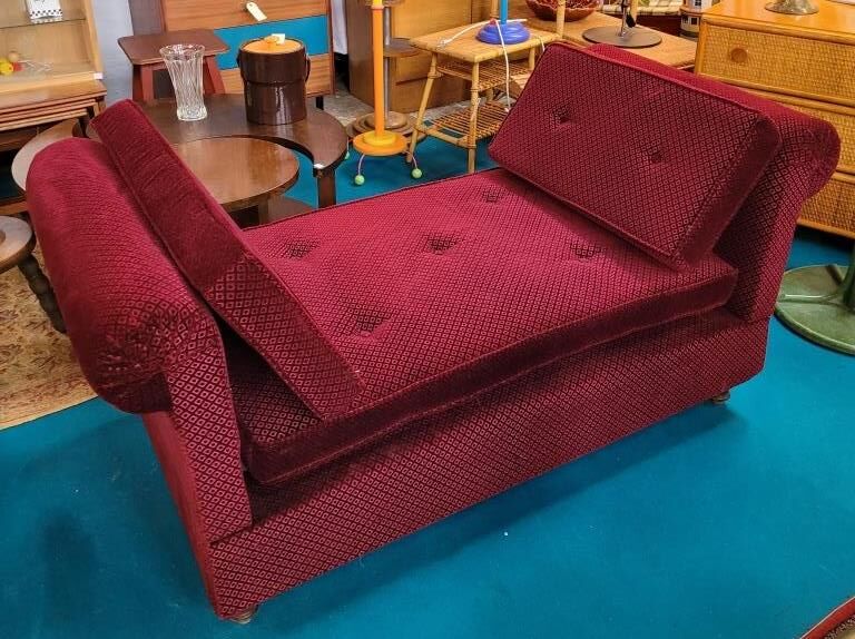 Burgundy red velvet meridian 50s