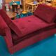 Burgundy red velvet meridian 50s