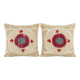 Lot de 2 housses de coussin brodées vintage 53x71 cm
