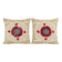 Lot de 2 housses de coussin brodées vintage 53x71 cm