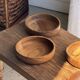 Bowl, cut or presentation plate in monoxyle teak D21 H5