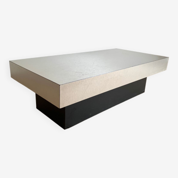 70s coffee table in brushed aluminum