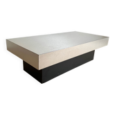 Table basse années 70 en alu brossé