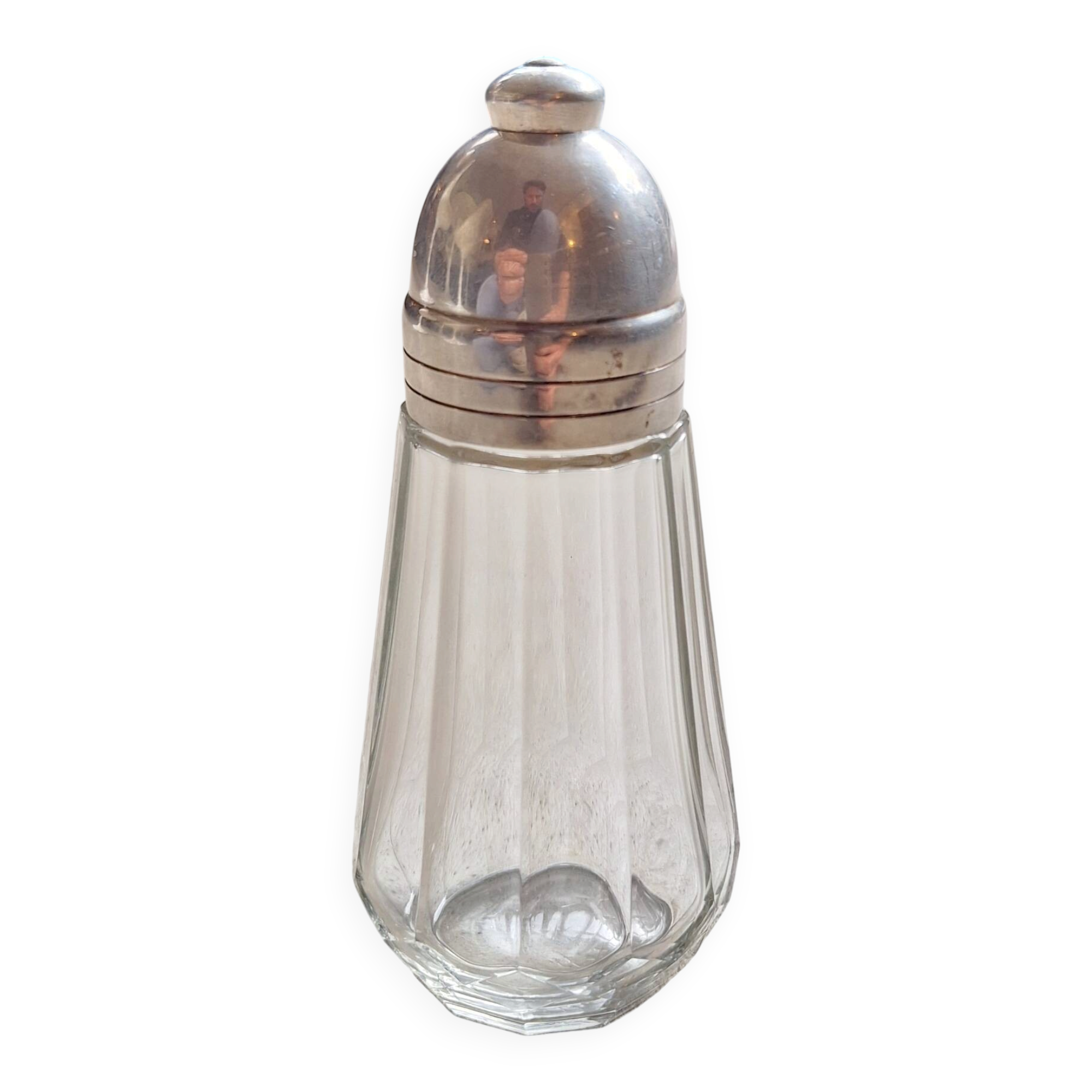 Crystal and silver-plated metal sugar shaker Christofle