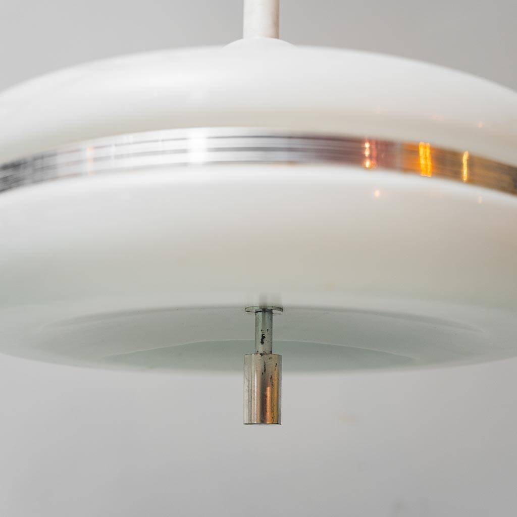 Space Age chandelier in metal and plastic, 1970s vintage modernism