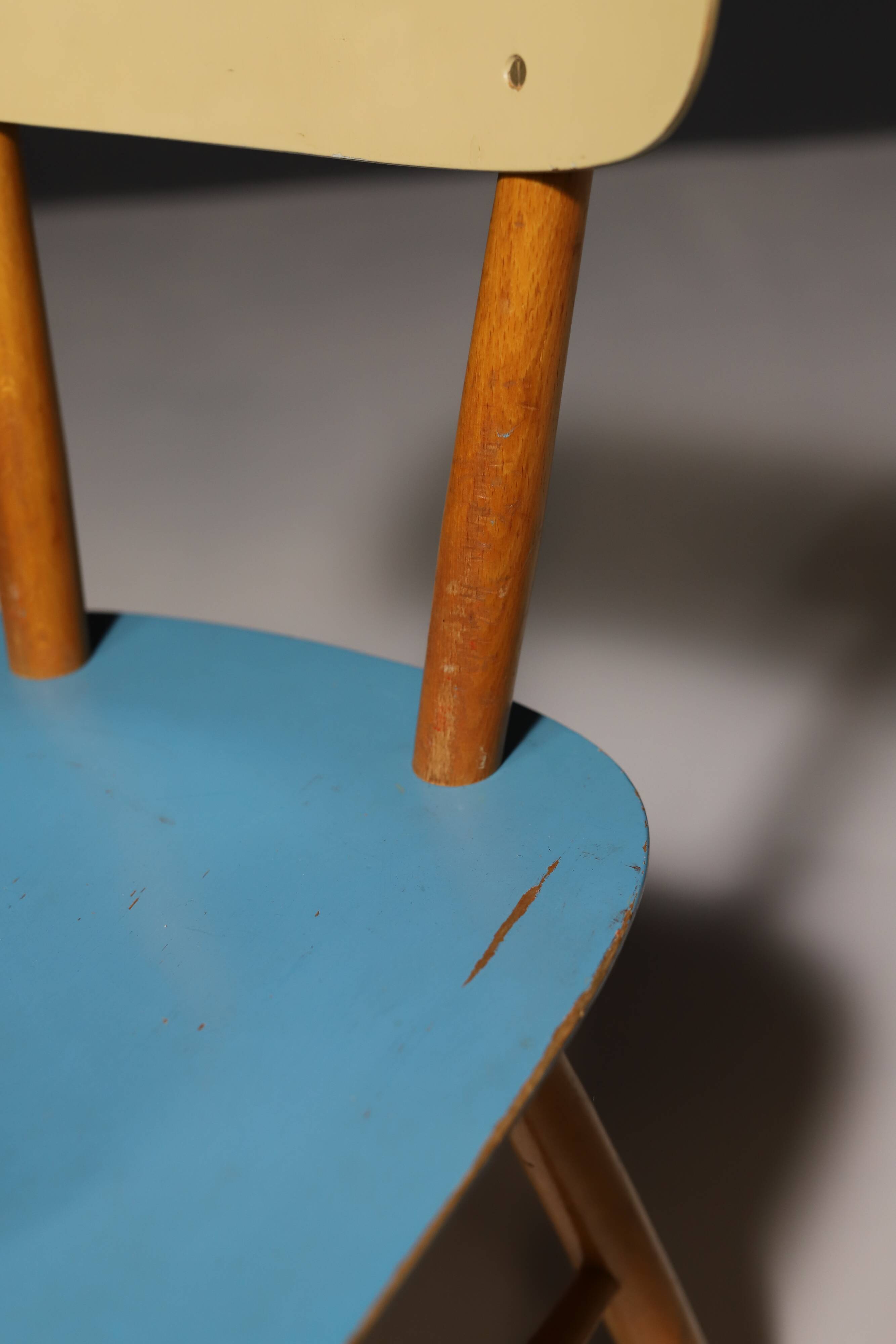 Mid century color dining chairs  1960´s, Czechoslovakia, set of 18