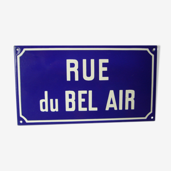 Old enamelled plaque "street of beautiful air"