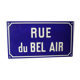 Plaque émaillée ancienne "rue du bel air"
