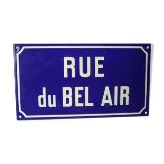 Old enamelled plaque "street of beautiful air"
