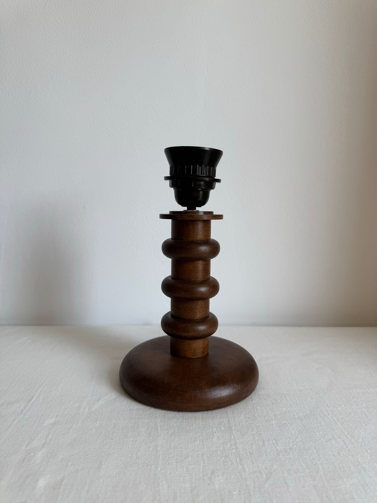 Vintage Mid Century Modern Wood Base Table Lamp